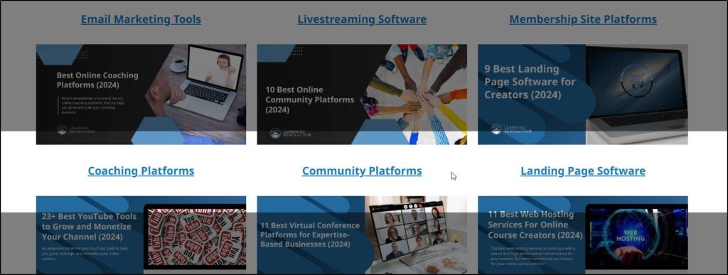 Learning Revolution homepage with Community Platforms with arrow next to it